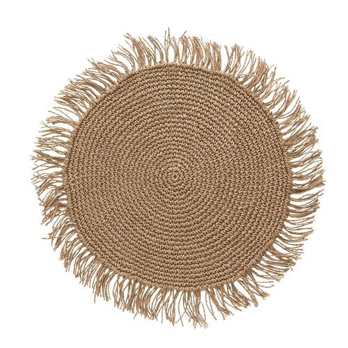 Lugar americano redondo em fibra de papel Copa&Cia Tulum 35cm palha