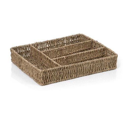Porta-talher retangular em grama marinha Copa&Cia Detroit 35x27cm natural