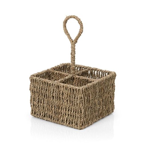 Porta-talher em grama marinha Copa&Cia Detroit 18x18cm natural Porta-talher em grama marinha Copa&Cia Detroit 18x18cm natural