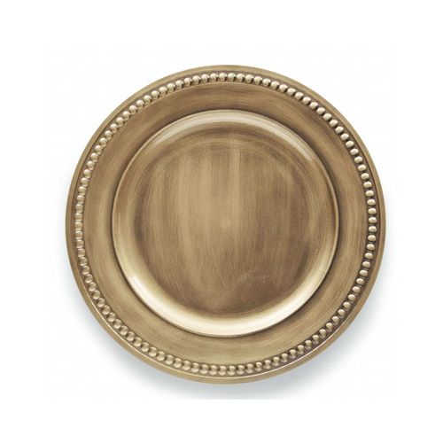 Sousplat em plástico Copa&Cia Galles Dots 33cm ouro Sousplat em plástico Copa&Cia Galles Dots 33cm ouro