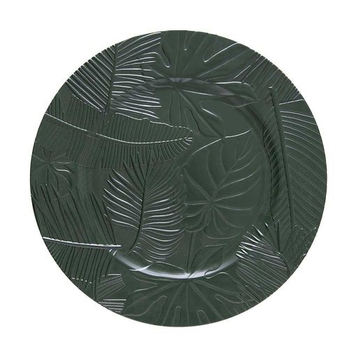 Sousplat em plástico Copa&Cia Galles Flat 33cm folhas Sousplat em plástico Copa&Cia Galles Flat 33cm folhas
