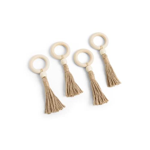 Jogo de argolas para guardanapos Copa&Cia Complement Tassel 4 peças Jogo de argolas para guardanapos Copa&Cia Complement Tassel 4 peças