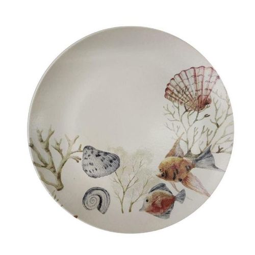 Prato raso em cerâmica Copa&Cia Aquarelle Marine 28,5cm Prato raso em cerâmica Copa&Cia Aquarelle Marine 28,5cm