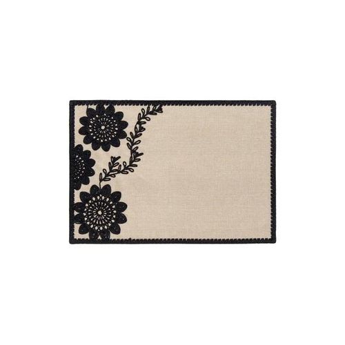 Lugar americano Copa&Cia Brazil Nature Mandala Bordada 50x35cm preto Lugar americano Copa&Cia Brazil Nature Mandala Bordada 50x35cm preto