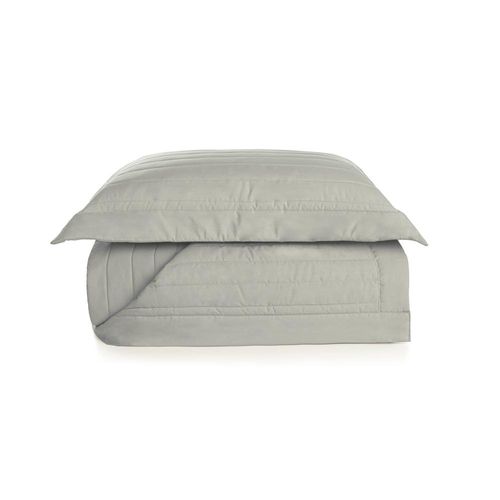 Colcha com porta-travesseiro em algodão Trussardi Monteleone solteiro 180x260cm grigio Colcha com porta-travesseiro em algodão Trussardi Monteleone solteiro 180x260cm grigio