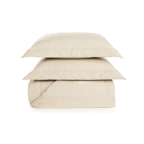 Colcha com porta-travesseiro em algodão Trussardi Monteleone casal 220x260cm crema Colcha com porta-travesseiro em algodão Trussardi Monteleone casal 220x260cm crema