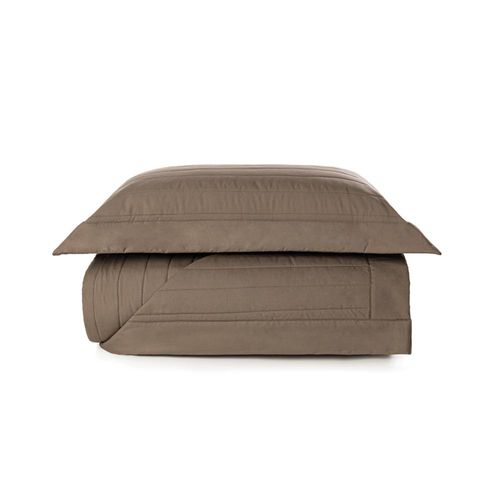 Colcha com porta-travesseiro em algodão Trussardi Monteleone solteiro 180x260cm marrone Colcha com porta-travesseiro em algodão Trussardi Monteleone solteiro 180x260cm marrone