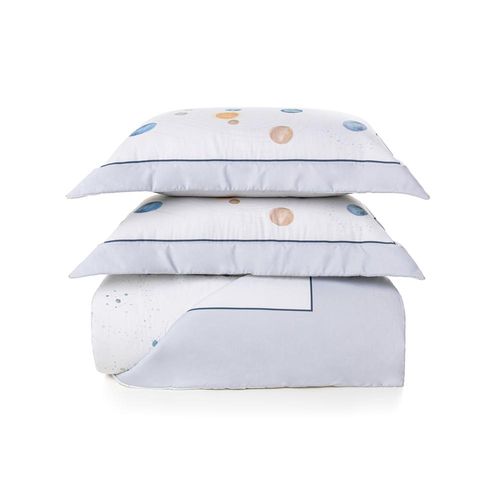 Colcha com porta-travesseiro em algodão 300 fios Trussardi Galileo casal 240x280cm Colcha com porta-travesseiro em algodão 300 fios Trussardi Galileo casal 240x280cm