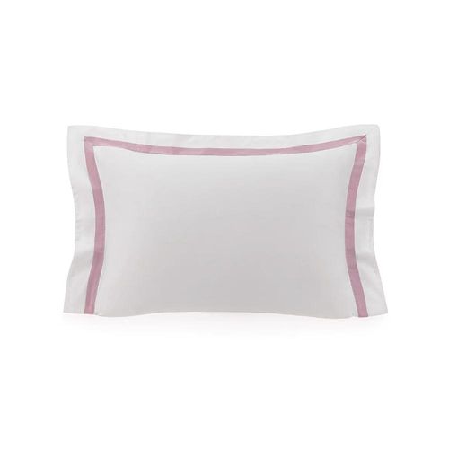 Fronha Trussardi Vercelli 50cmx70cm 100% Algodão Branco e Rose Fronha Trussardi Vercelli 50cmx70cm 100% Algodão Branco e Rose