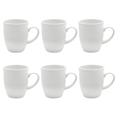 Jogo de canecas em porcelana Strauss Sable 350ml 6 peças