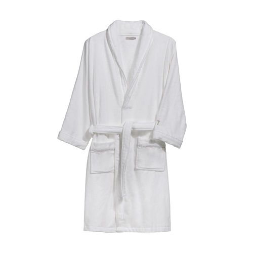 Roupão feminino 100% algodão Trussardi Amália GG branco e nocciola