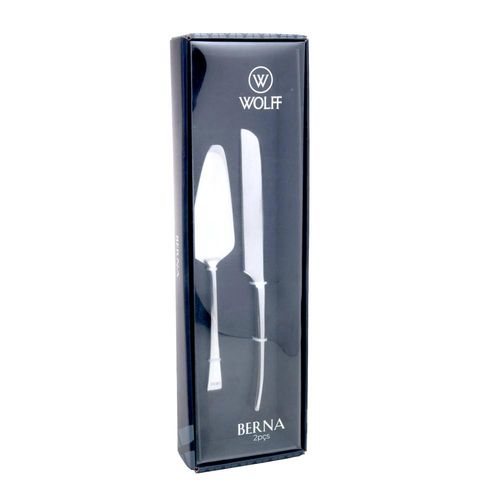 Jogo de pá e faca para bolo em aço inox Wolff Berna 2 peças