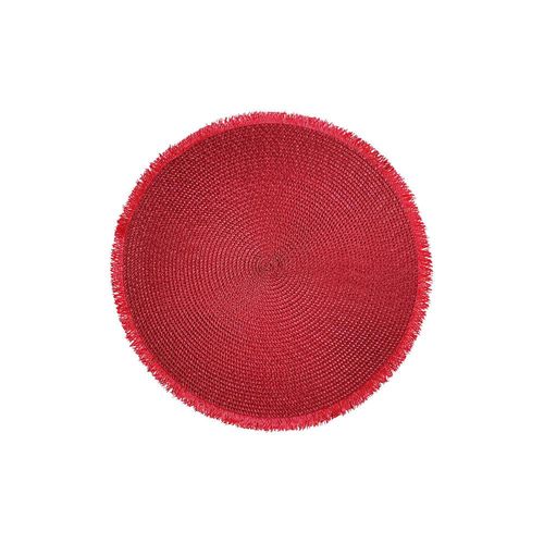 Lugar americano redondo Kenya La Frange 38cm vermelho Lugar americano redondo Kenya La Frange 38cm vermelho