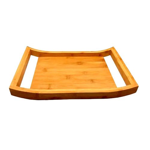 Bandeja com alça em bambu com toque rústico Kenya 45x35x5cm