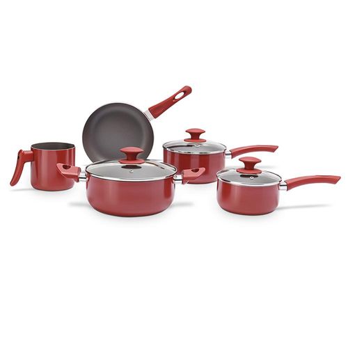 Jogo de panelas em alumínio Brinox Antares 5 peças vermelho Jogo de panelas em alumínio Brinox Antares 5 peças vermelho