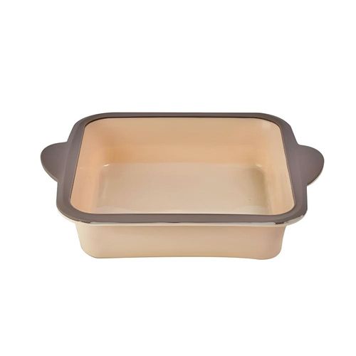 Forma quadrada de silicone antiaderente Kenya 25x5cm bege