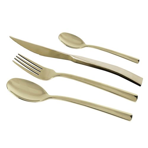 Faqueiro em aço inox Fracalanza Ravel 24 peças champanhe serve 6 pessoas