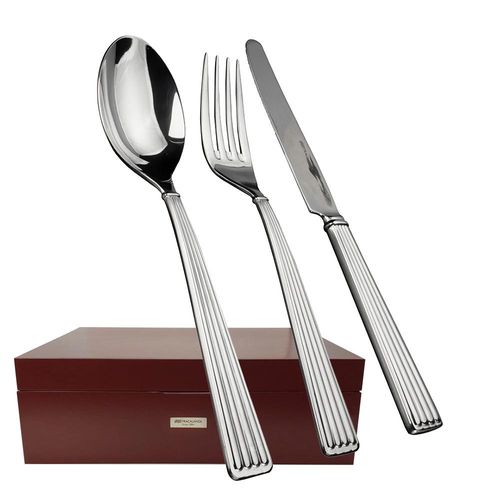 Faqueiro em aço inox Fracalanza Madrid 101 peças serve 12 pessoas