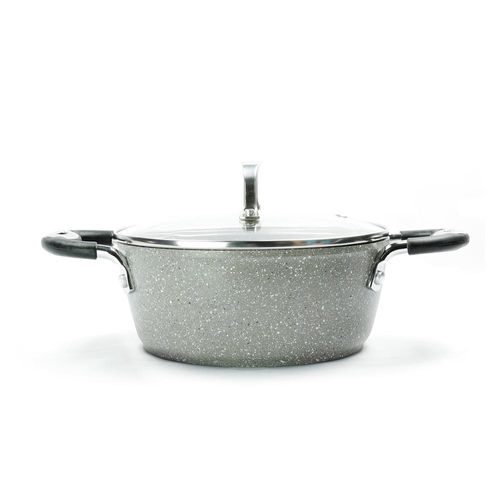 Caçarola em alumínio e tampa Bialetti Petravera Plus 24cm cinza