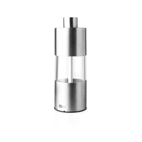 Moedor de pimenta e sal em inox e acrílico AdHoc Classic 13cm prata