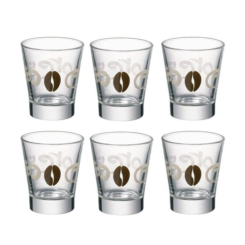 Jogo de copos em vidro Luigi Bormioli Caffeino Chicco 85ml 6 peças Jogo de copos em vidro Luigi Bormioli Caffeino Chicco 85ml 6 peças