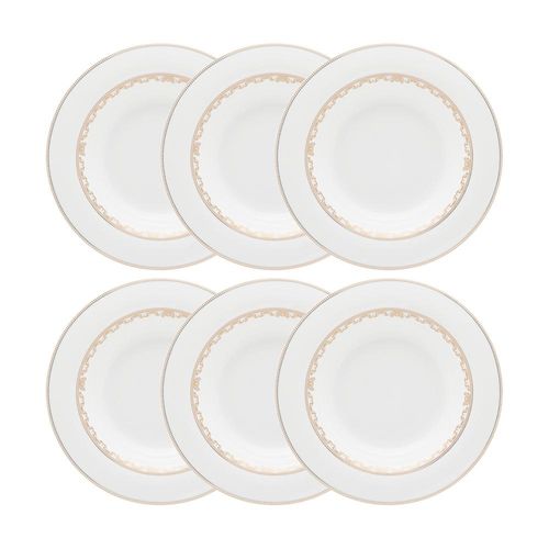 Jogo de pratos fundos em porcelana Strauss Lumière 6 peças