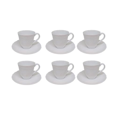 Jogo de xicaras café em porcelana Noritake Cher Blanc 6 peças