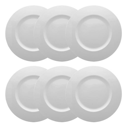 Jogo de sousplat em porcelana Strauss Sable 31,5cm 6 peças
