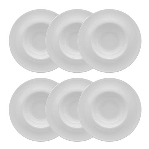 Jogo de pratos fundos bistrô em porcelana Strauss Sable 27,5cm 6 peças