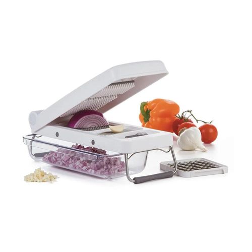 Picador de legumes com suporte em plástico e aço inox Progressive branco