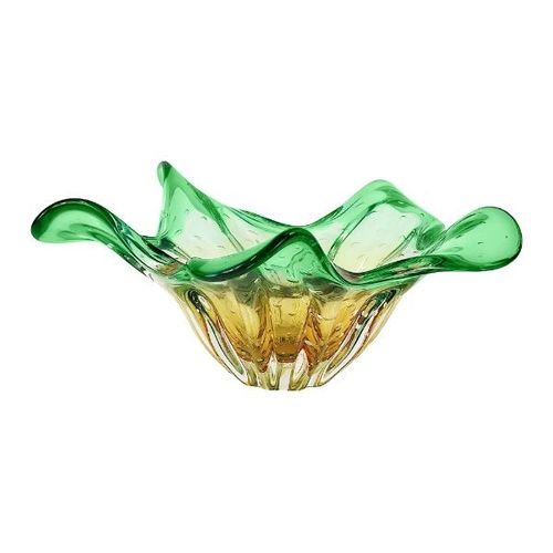 Centro de mesa esmeralda em murano 3257/VA San Marcos 20x50cm verde âmbar