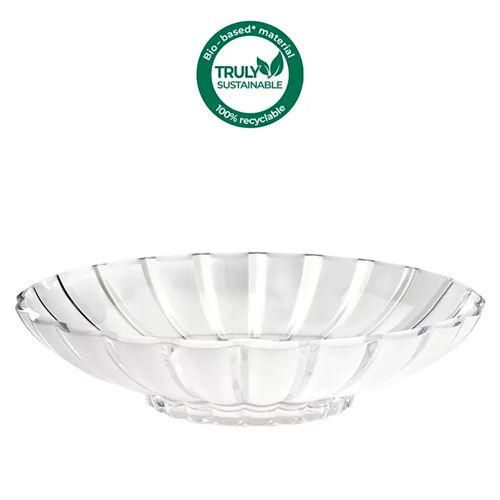 Centro de mesa oval em bio plástico Guzzini Dolcevita 37,5x30,5x9cm pérola