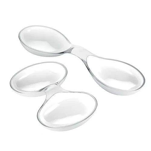 Jogo de petisqueiras em acrílico Guzzini Every Day 2 peças branca com transparente