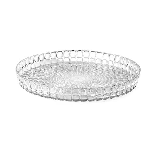 Bandeja para servir redonda em SMMA Guzzini Tiffany 35,6x4cm incolor