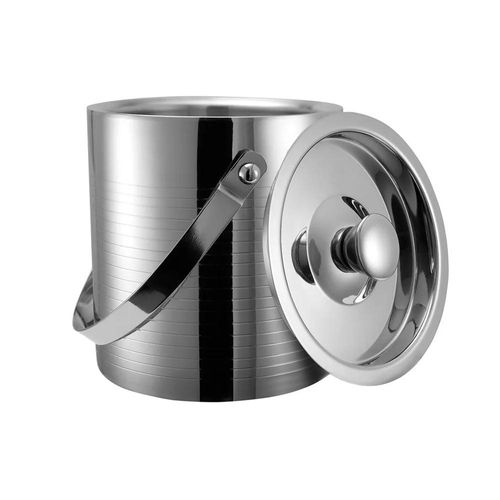 Balde para gelo em aço inox Maxwell & Williams Sterling 18cm 1,5 litro prata