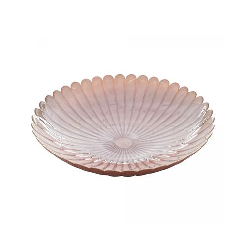 Centro de mesa em vidro Wolff Ibis Rose 40cm x 8,5cm colorido