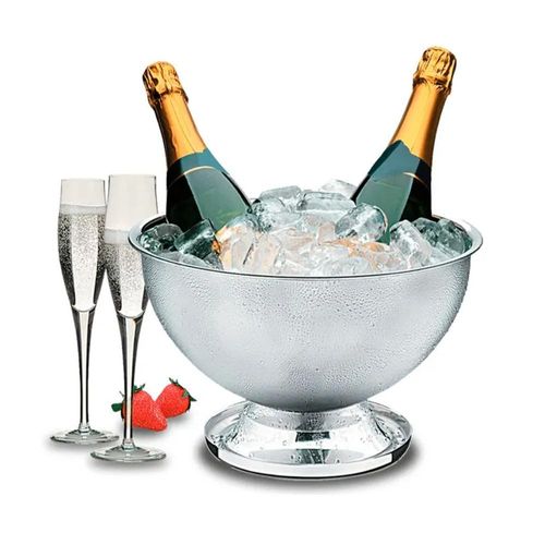 Champanheira em aço inox Brinox Lyon capacidade 6 litros com coletor e sem grade