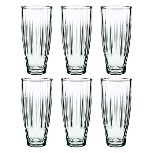 Jogo de copos multiuso de vidro Hudson Diamond 315ml 6 peças transparente