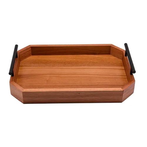 Bandeja em acácia com toque rústico Kenya 7,7x24,5x36cm