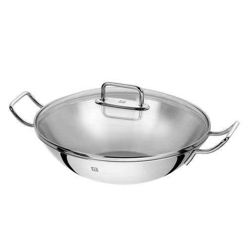 Frigideira wok inox com tampa Zwilling Plus 32cm Frigideira wok inox com tampa Zwilling Plus 32cm