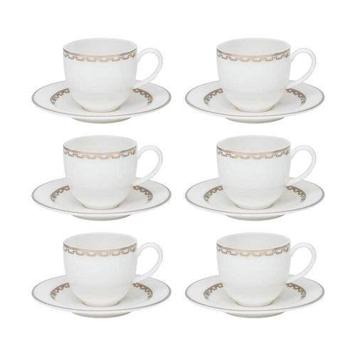 Jogo de xícaras café em porcelana Strauss Lumière 110ml 6 peças Jogo de xícaras café em porcelana Strauss Lumière 110ml 6 peças