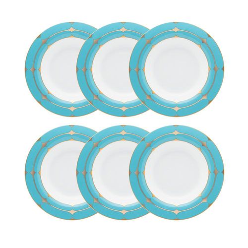 Jogo de pratos fundos em porcelana Strauss Folies 6 peças Jogo de pratos fundos em porcelana Strauss Folies 6 peças