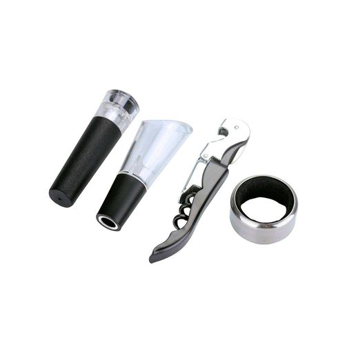 Jogo de vinho com acessórios caixa personalizada Fracalanza 5 peças Jogo de vinho com acessórios caixa personalizada Fracalanza 5 peças