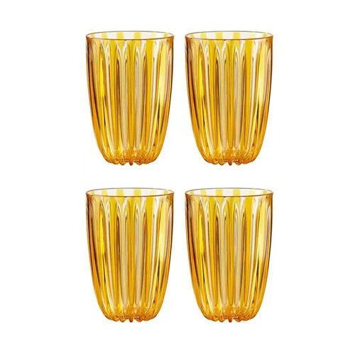 Jogo de copos em bio plástico Guzzini Dolcevita 4 peças 400ml âmbar Jogo de copos em bio plástico Guzzini Dolcevita 4 peças 400ml âmbar