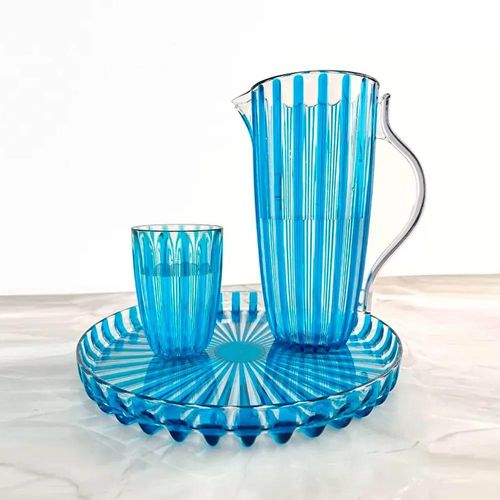 Bandeja redonda para servir em bio plástico Guzzini Dolcevita 31x3,5cm turquesa Bandeja redonda para servir em bio plástico Guzzini Dolcevita 31x3,5cm turquesa