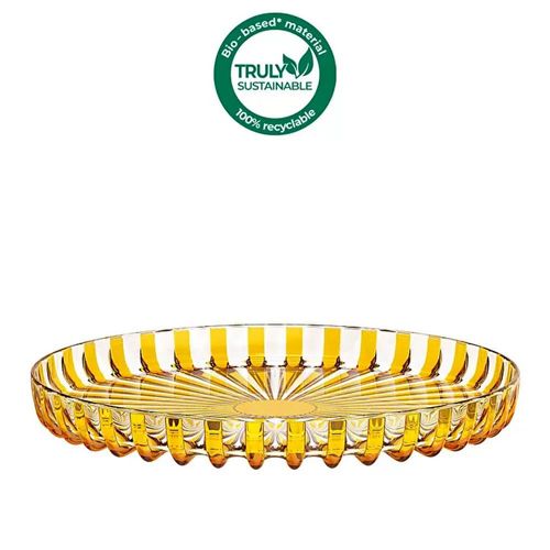 Bandeja redonda para servir em bio plástico Guzzini Dolcevita 31x3,5cm âmbar Bandeja redonda para servir em bio plástico Guzzini Dolcevita 31x3,5cm âmbar