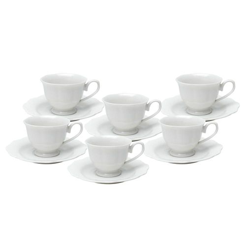 Jogo de xícaras de café em porcelana Wolff Maldivas 6 peças 80ml branca
