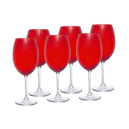 Jogo de taças vinho em cristal ecológico Wolff Banquet 580ml 6 peças vermelho Jogo de taças vinho em cristal ecológico Wolff Banquet 580ml 6 peças vermelho