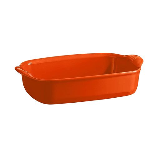 Travessa retangular em cerâmica Emile Henry 36x23cm laranja