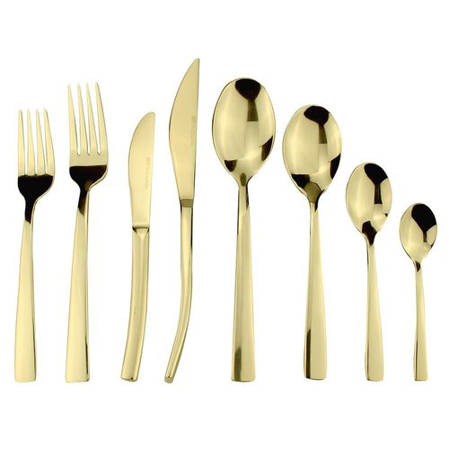 Faqueiro em aço inox Fracalanza Ravel 48 peças champanhe serve 6 pessoas